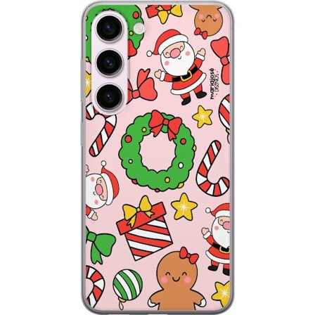 Kompatibel Mobilcover til Samsung Galaxy S23 Julemønster med julemænd, slikstokke, kranser, gaver og søde figurer perfekt til et legende og farveri