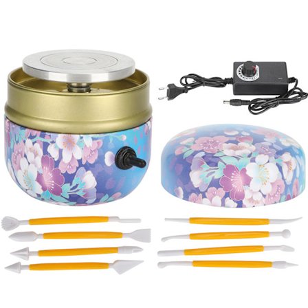 Mini Keramikk Hjul Maskin Barn Små DIY Håndlaget Leire Håndverk Utstyr 100240V(EU Plugg )