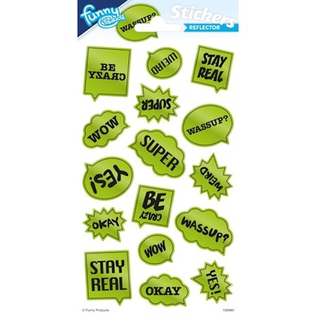 Talebobler 16 stk. fluorescerende klistermærker refleks