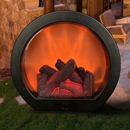 LED Peislykt Falsk Flamme Lys Vedkubbe USB Oppladbar/Batteridrevet Julebordsdekorasjoner