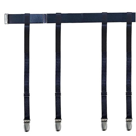 Svarta sexiga strumpeband för lårhöga strumpor, metallspännen (LGL)