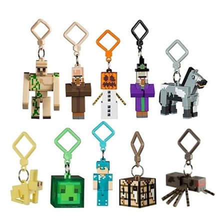 10 stk. Minecraft avtagbar nøkkelring, Minecraft bevegelig blokk pe