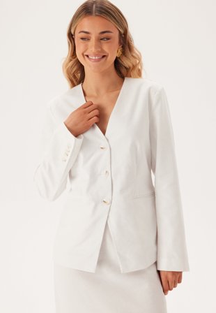 BUBBLEROOM V-neck Shaped Blazer Offwhite 36