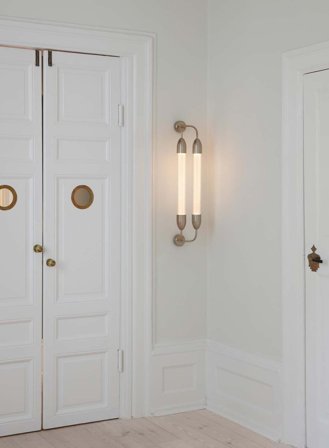 Lemon Squeeze Dobbel Short vegglampe - messing/glass