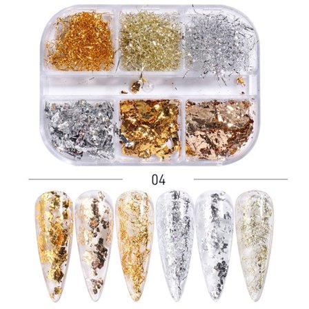 3 st Nail Glitter Magic Mirror Aurora Iridescent Puder Pärlpuder