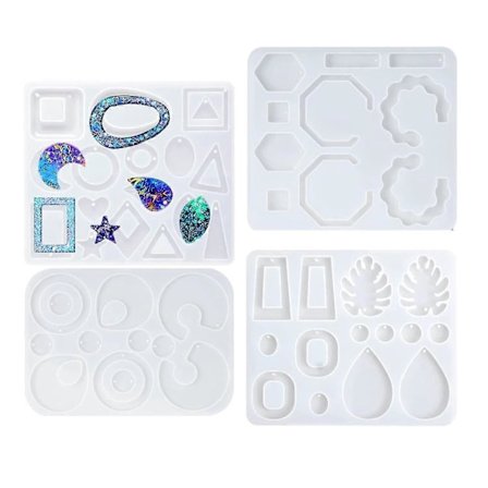 Hartsi Korvakorumuotti, 4-osainen Epoksihartsi Korvakoru Silikonimuotti, Hartsimuotti Korvakoru Silikoni, Riippu