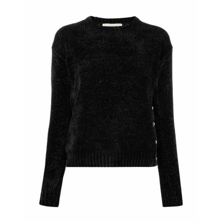 Michael Kors, Velvet Button Sweaters Zwart, Dames, Maat:S