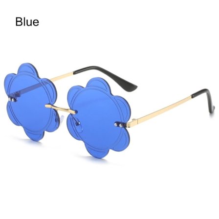 Kvinnor Blomma Lens Solglasögon Utomhus Beach Party båglösa glasögon