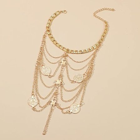 1 par Vintage Møntfodlænke Sølv Barfodet Sandaler Ankelarmbånd Fodsmykker med Tåring til Kvinder og Piger