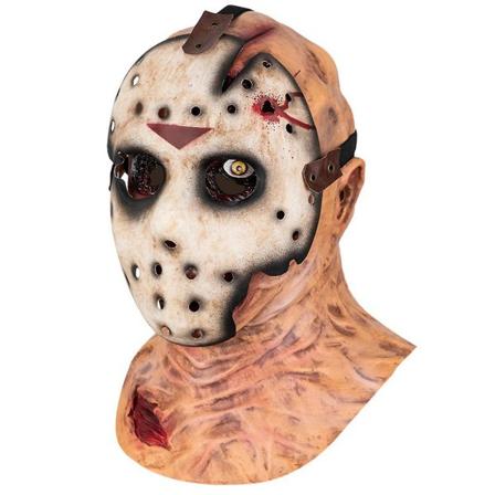Skräck Jason Cosplay Hjälmmask,läskig Killer Mask,latex Handgear Film Huvudbonader Kostymrekvisita till Halloweenfest