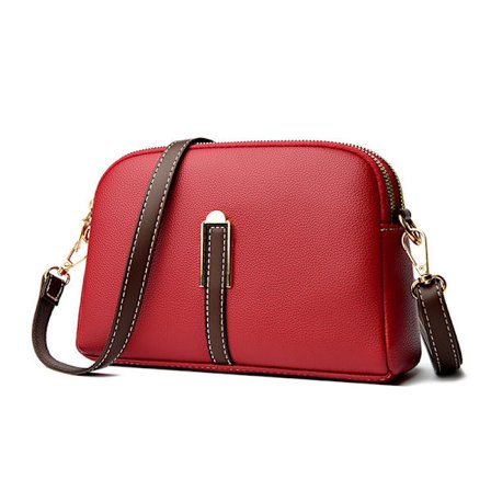 Skalväska Koreansk Enkel Axelväska Textur Crossbody Myntväska (Röd)