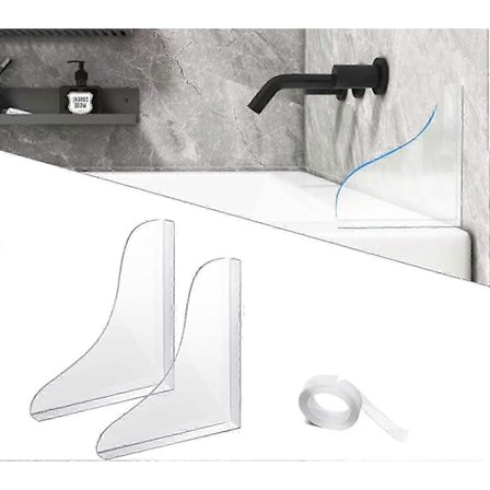 Stänkskydd för dusch 2 st, Vattenskydd för badhörn med tejp