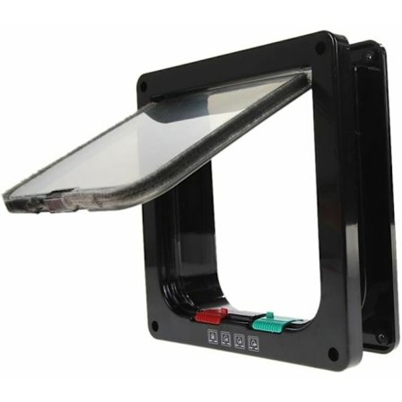 Dørluge med lås til kat og hund, egnet til kæledyr (størrelse: 19 x 19,7 x 5,3 cm,