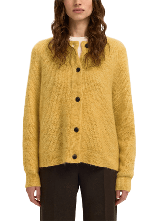 Selected Femme Lulu Ls Knit Short Cardigan Tröjor Dam Gul XXL