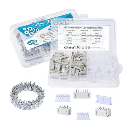 60 sett/480 deler Jst Ph Smt 2.0mm Pitch 5/6/7-pin Ic-sokler og plugger adapterkontakt hann- og hunnkontakt, Crimp Dip-sett