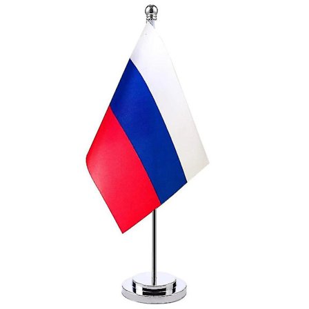 14x21cm Mini Flag Of Russia Banner Møde Lokale Bestyrelseslokale Bord Stativ Rustfrit Stål Stang Det Russiske Flag Nationalt Design