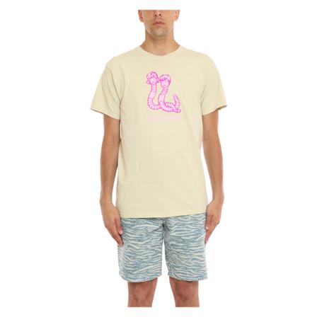 Pleasures, Mud Pigment Tee T-shirt Wit, Heren, Maat:L