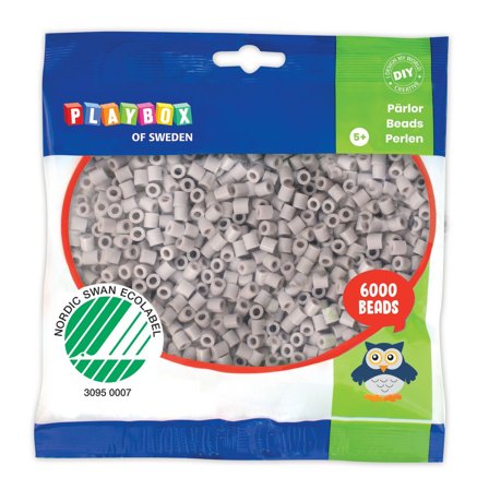 PLAYBOX Rörpärlor grå 6000/fp - Lyreco - Skola och förskola - Hobbymaterial - Nabbipärlor - Rörpärlor
