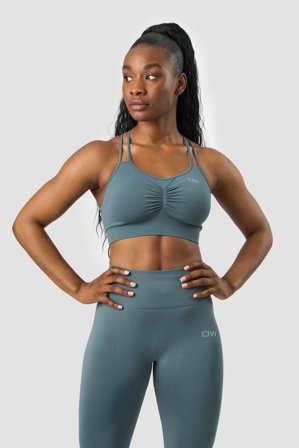 ICANIWILL - Define Seamless Scrunch Sports Bra Jungle Green - Dames - sportkleding van ICIW