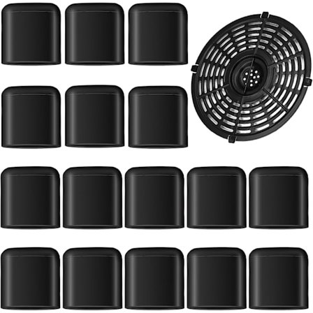16 stk. gummibuffere, airfryer, anti-ridsbeskyttelse, airfryer-dele, grillplade, silikone sorte gummifødder, til air