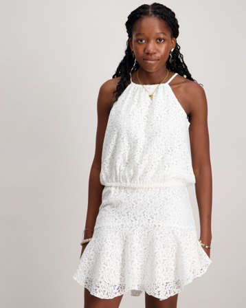 Kids ONLY KOGJULIA S/L LACE TOP WVN Hvid Toppe/Bluser Pige - Kids Brand Store