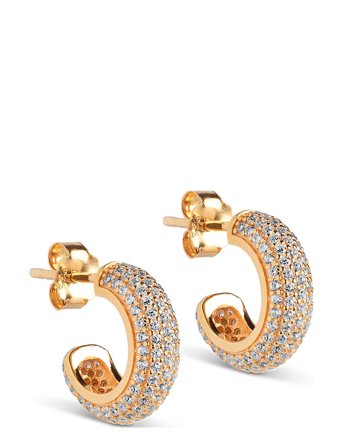 Luna Mini Sparkling Hoops Gold Enamel Copenhagen