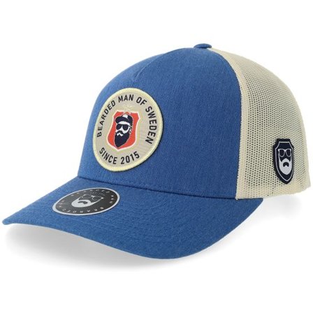 Bearded Man - Blå trucker Keps - Bm Of Sweden Retro 2-tone Blue/Beige A-frame Trucker @ Hatstore