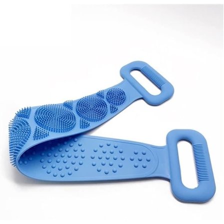 (Blå) Silikon Badehåndklær Eksfolierende Badebelte Fleksibelt Vaskebelte Hudrensing (Farge: Blå)[934]