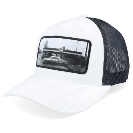 Calza Pennello - Hvid trucker Kasket - Car & Drive-through Velvet White/Black A-Frame Trucker @ Hatstore