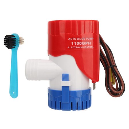 Automatisk lensepumpe 1100GPH med elektronisk bryter, lydløs drenering for yachter, dammer, bassenger 24V