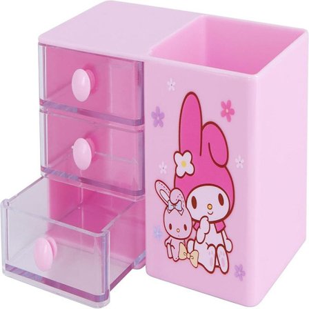 Anime Skrivbord Cinnamoroll Skrivbordstillbehör Behållare Pennhållare för Skrivbord Söt Pennkopp Burk Sminkborsthållare Mini Låda(YH) Melody