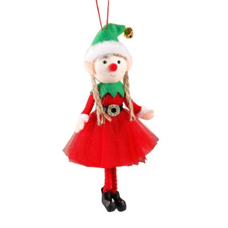 Jul söta elf docka docka charm Röd