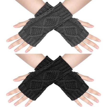 Håndledsvarmere - Fingerløse handsker - Strikkede damehandsker - Håndledsvarmere - Lange strikkede håndledsvarmere - Vinterhandsker - Varme - Unisex -