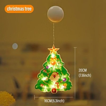 Julevinduhengende LED-lys julepynt sugekopp