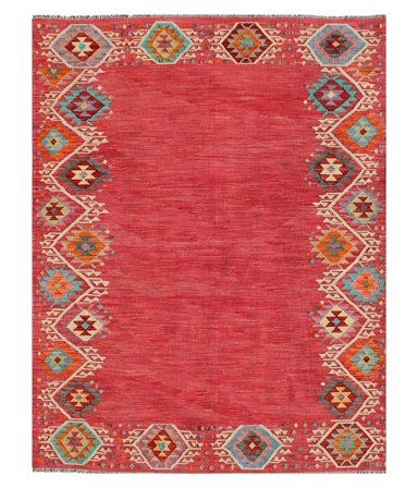 Kilim Afghan Old Style Rug 168X249 Dark Red/Red Wool