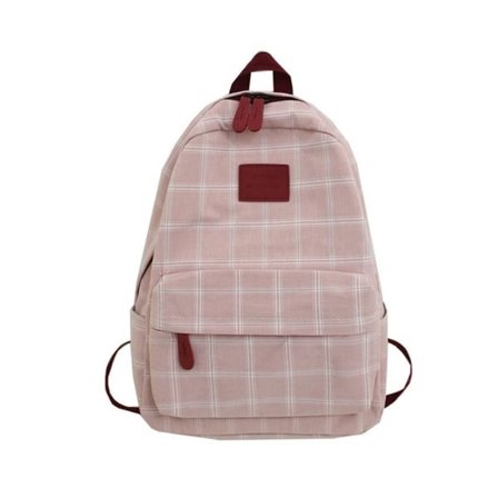 Ryggsekk for dame, Throwback Plaid, Rosa, 30*14*45 cm