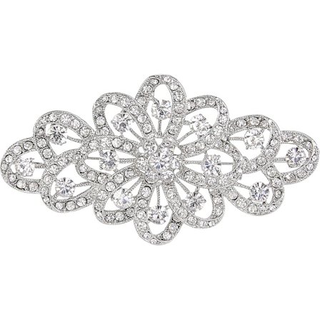 4 tum brudblomma band brosch klar österrikisk kristall