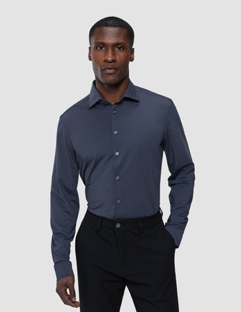 Shaping New Tomorrow - Travel shirt - Dark Navy - Slim Fit - Herr - Storlek L