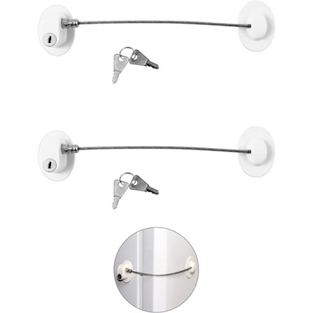 2-pack barnsäkerhetslås med nycklar för kylskåp, dörrar och