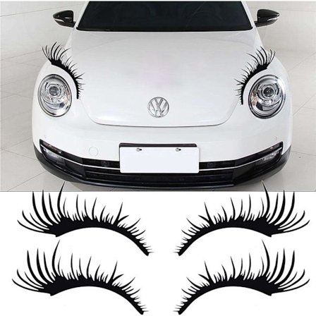 4 stk. sorte øjenvipper klistermærker til bil, øjenvippe klistermærke til bil, bilindretning, aftageligt øjenvippe kofanger klistermærke, dekorativt 