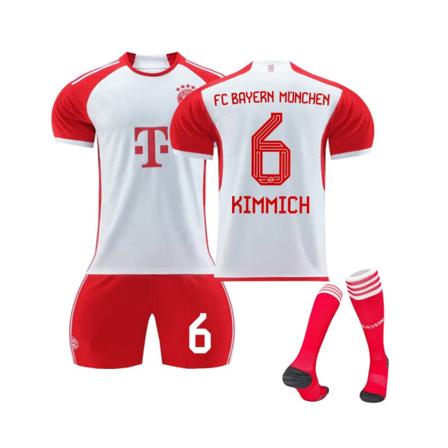 2023/24 Bayern Hjemme Kimmich #6 Fodboldtrøje Sæt Rød 39