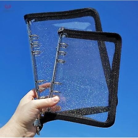 Koreansk Ins Glitrende Transparent A5 A6 6-hulls Glidelås Binder K-pop Idoler Lomo Fotokortalbum