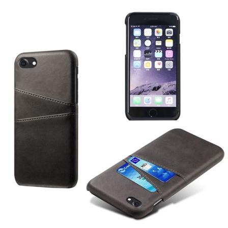 Läderskal Stötdämpande Med 2 Kortfack Iphone 7/8/se 2 Svart Black Iphone 7/8/se