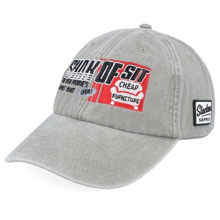 Slacker Supply - Cinza unconstructed Boné - Shak Of Sit Shop Washed Grey Dad Cap @ Hatstore
