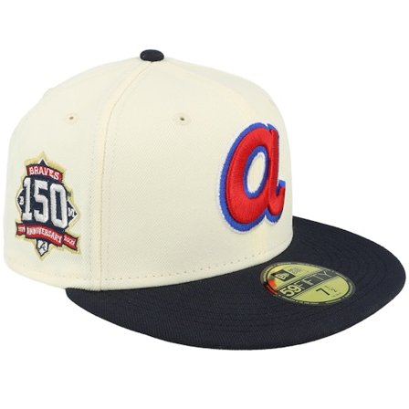 New Era - MLB Vit fitted Keps - Atlanta Braves Veggie 59FIFTY Chrome/Black Fitted @ Hatstore