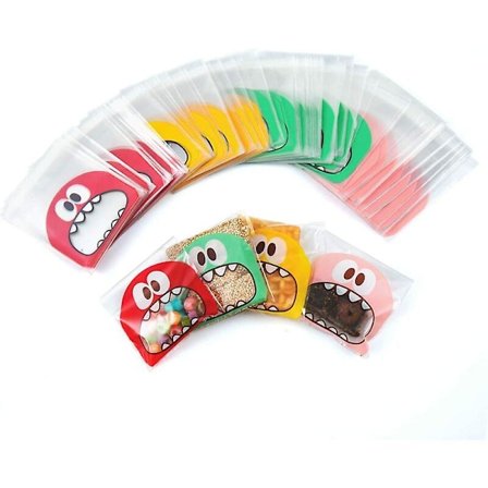 400 stk. plastik slikpose, gennemsigtig selvklæbende pose, poser til chokolade, kage, kiks, slik, godbid, fødselsdag, jul, bryllup 10X10cm