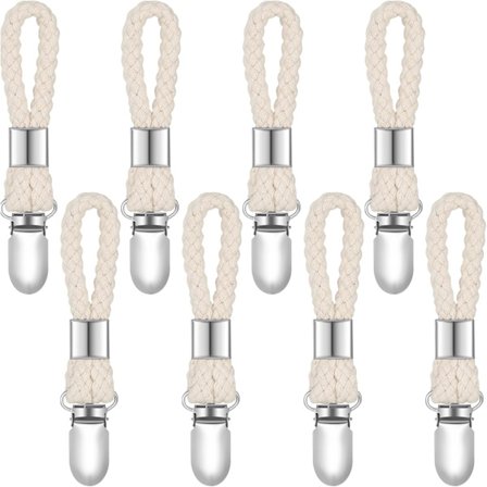 8 stykker, vevde bomulls håndkleklyper Tehåndkleklyper med metallklyper