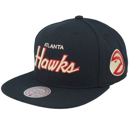 Mitchell & Ness - NBA Noir snapback Casquette - Atlanta Hawks Cream Script Hwc Black Snapback @ Hatstore