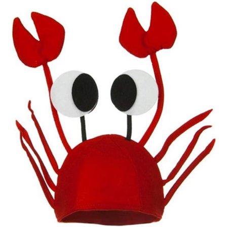 Herre- og damehatt med 3D-hummer, kreps, krabbe og sjømat