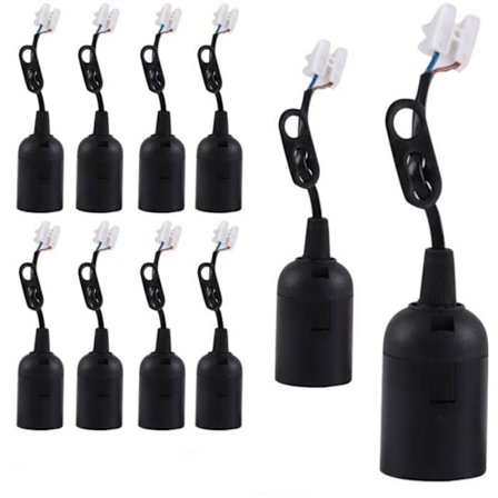 10 E27 Sokler 250V Pæreholder E27 Sokkel med Kabel Kontor Kjøkken Byggeplass Lampe Sokkel YYV